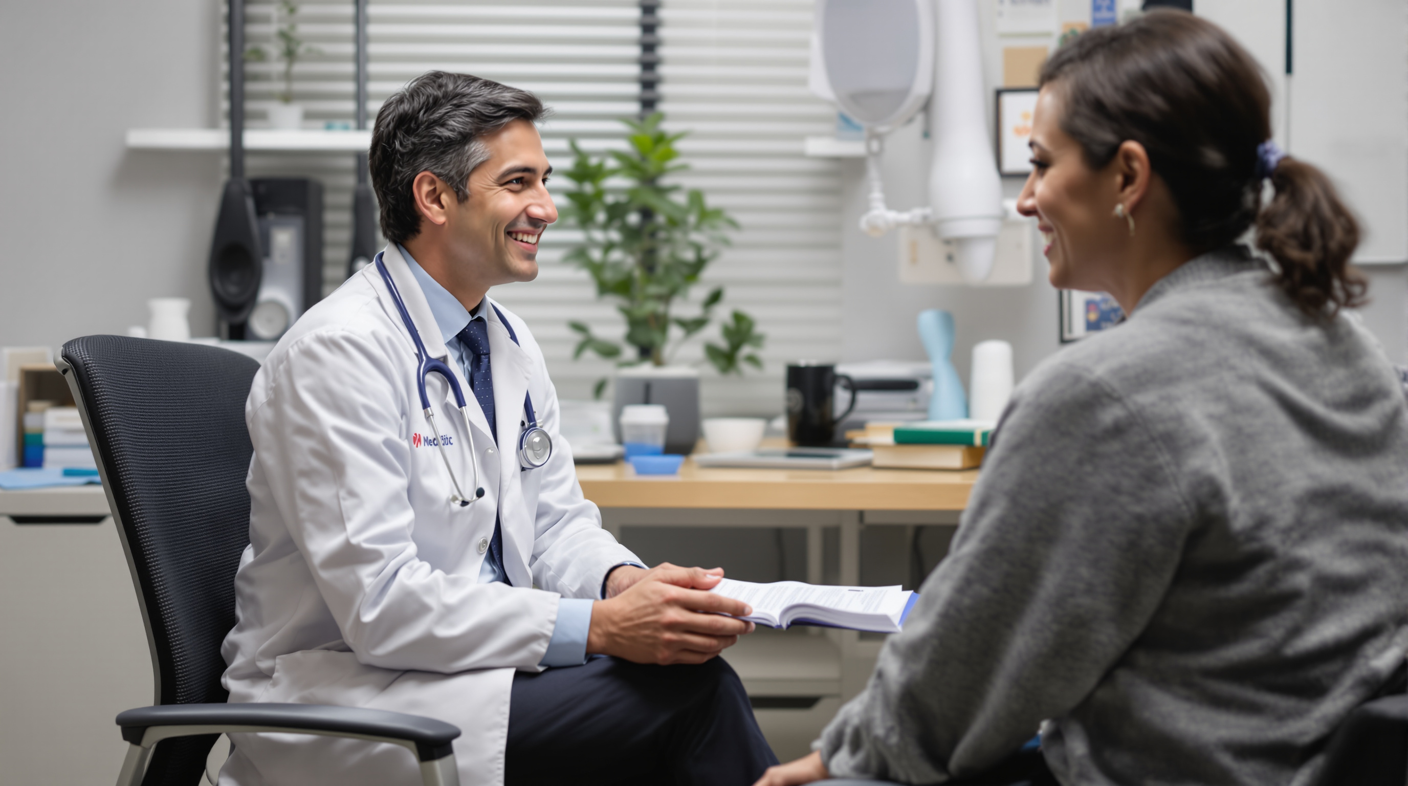 Medical consultation with doctor and patient discussion