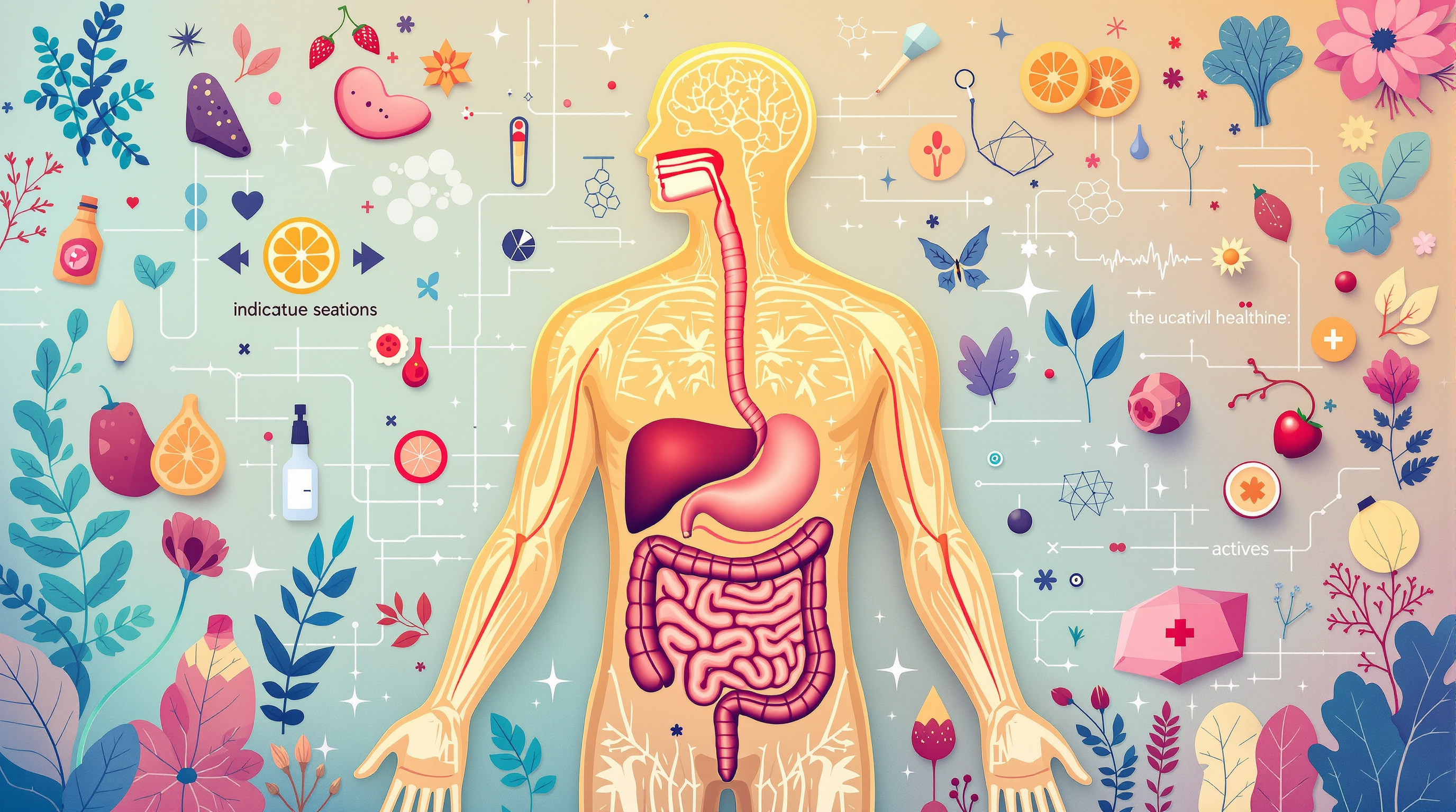 Scientific medical illustration showing active healthy body